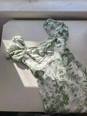 REVOLVE Green Botanical Midi Dress